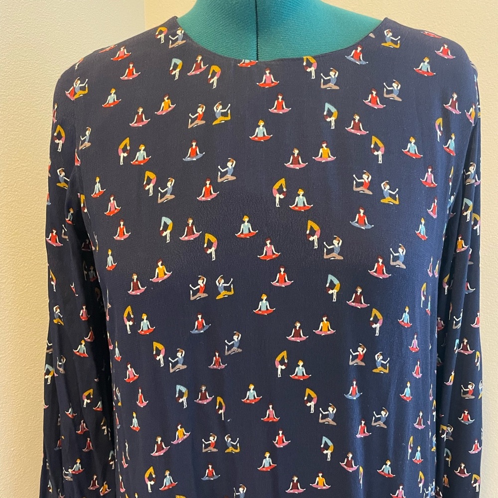 Cute Drop-Waist Zara Yoga Print Dress XXL
